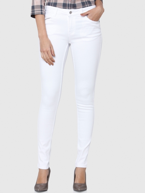 

Vero Moda Women White Skinny Fit Mid-Rise Clean Look Stretchable Jeans