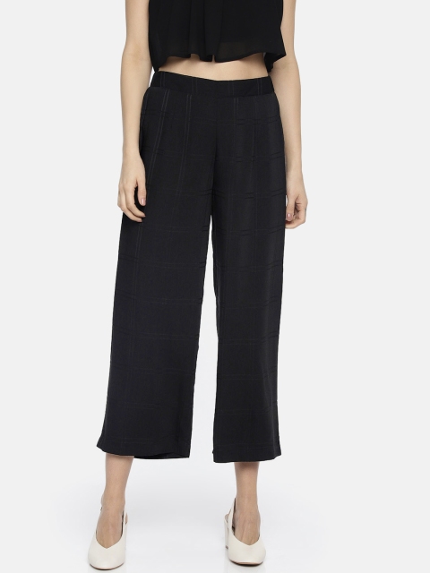 

Vero Moda Women Black Regular Fit Checked Parallel Trousers