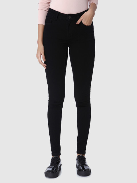 

Vero Moda Women Black Skinny Fit Mid-Rise Clean Look Jeans