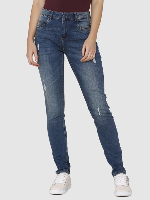 

Vero Moda Women Blue Regular Fit Mid-Rise Mildly Distressed Stretchable Jeans