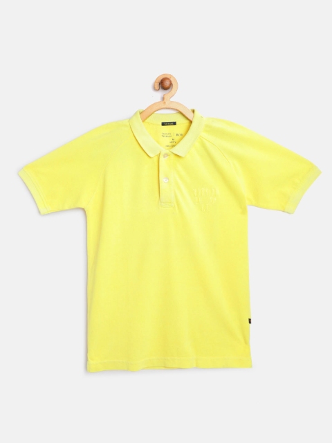 

Indian Terrain Boys Yellow Pure Cotton Polo Collar T-shirt