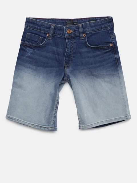 

Indian Terrain Boys Blue Solid Regular Fit Denim Shorts