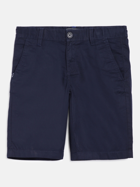 

Indian Terrain Boys Navy Blue Cotton Solid Mid-Rise Regular Shorts