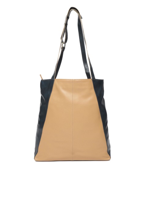 

People Beige & Navy Colourblocked Shoulder Bag