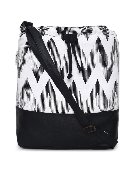 

People White & Black Printed Sling Bag