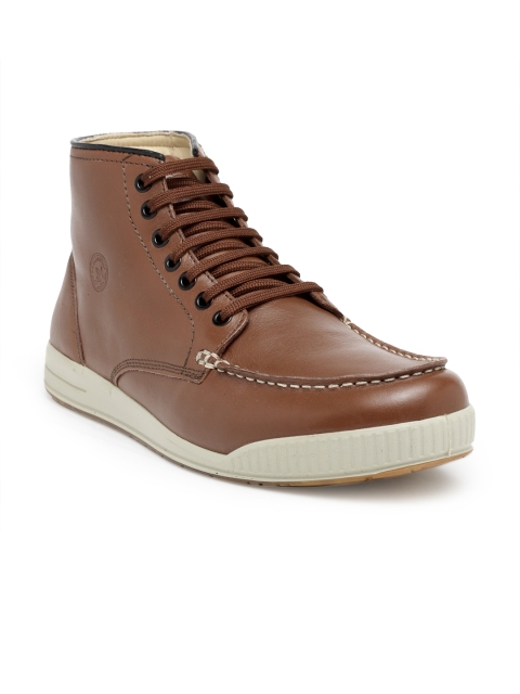 

Woodland ProPlanet Men Brown Solid Leather Mid-Top Sneakers