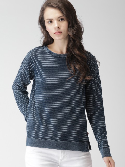 

Levis Women Blue Striped T-shirt