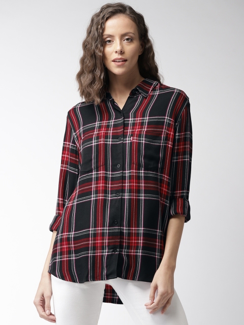 

Levis Women Black & Red Boyfriend Fit Checked Casual Shirt