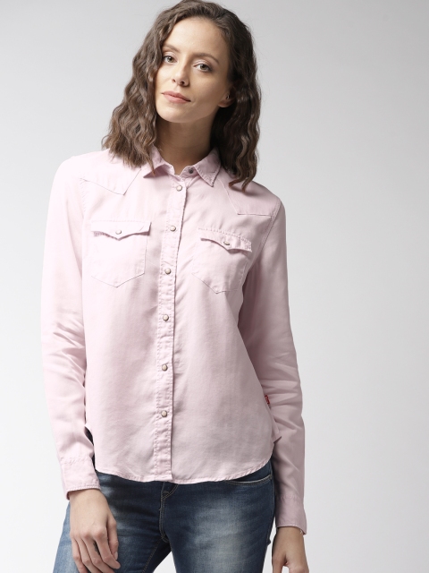 

Levis Women Pink Regular Fit Solid Casual Shirt