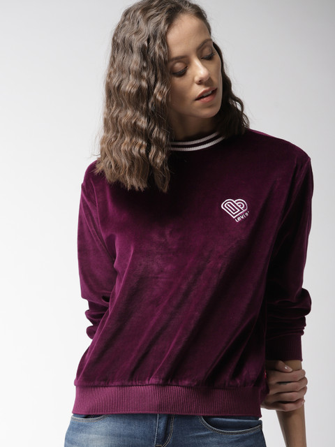 

Levis Women Purple Solid Sweatshirt