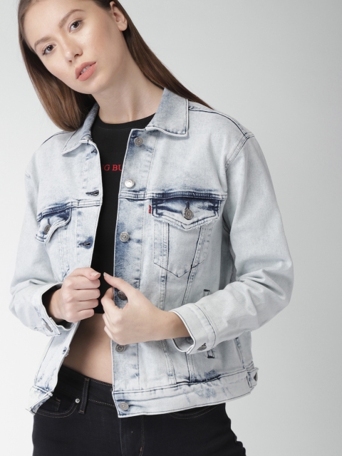 

Levis Women Blue Solid Denim Jacket 58794-0000