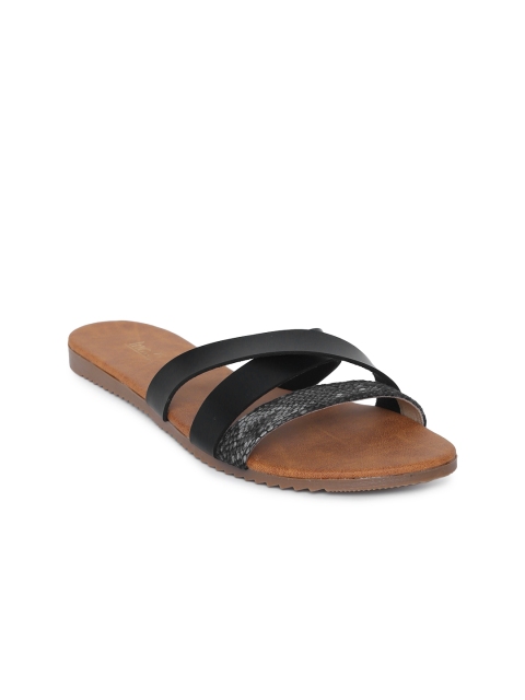 

Inc 5 Women Black Solid Open Toe Flats