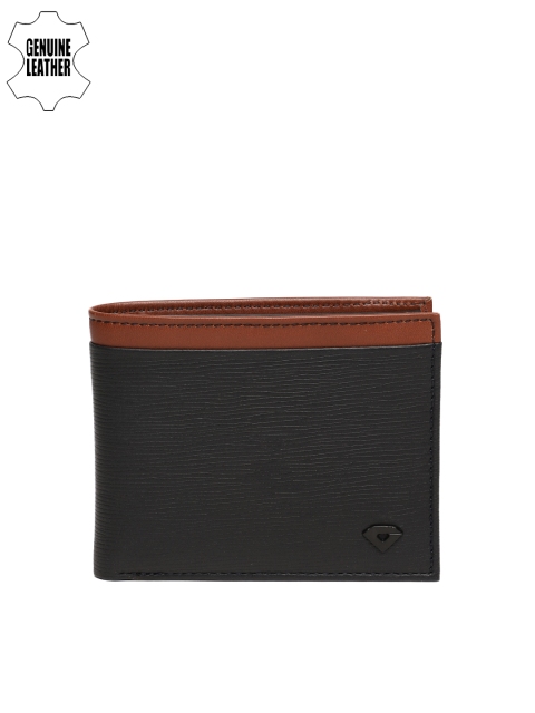 

INVICTUS Men Navy Blue Textured Genuine Leather Two Fold Wallet
