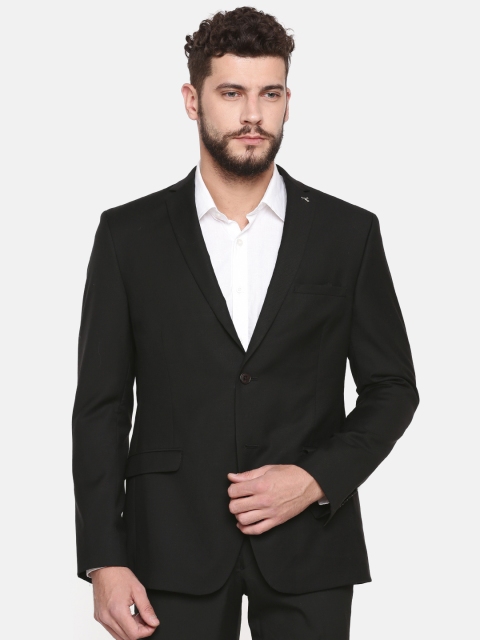 

Theme Black Single-Breasted Casual Woolen Blazer