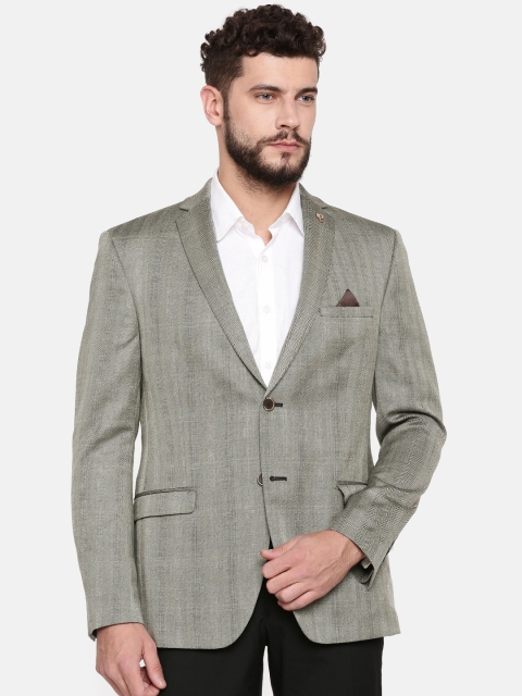 

Theme Grey Single-Breasted Checked Casual Blazer