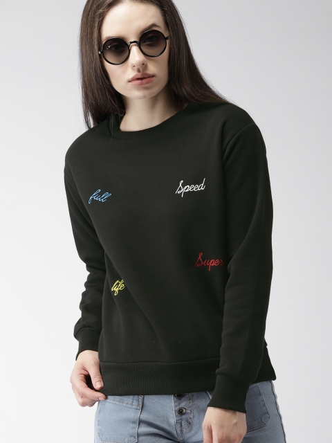 

Harvard Women Black Self Design Sweatshirt