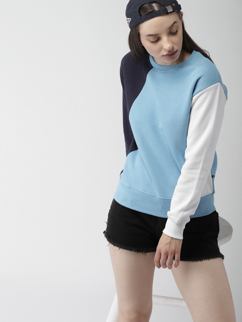 

Harvard Women Blue & White Colourblocked Sweatshirt
