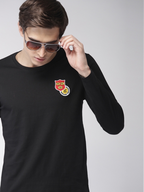

Harvard Men Black Solid Round Neck Pure Cotton T-shirt