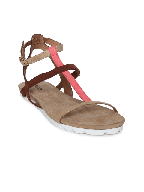 

Inc 5 Women Beige Colourblocked Open Toe Flats