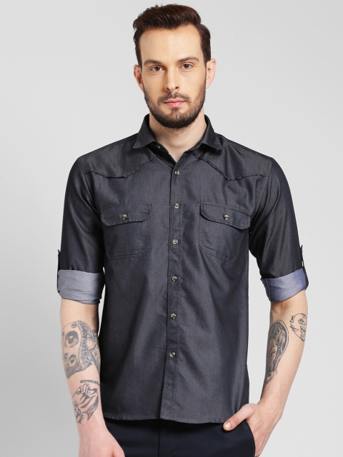 

Being Fab Men Black Slim Fit Printed Casual Shirt