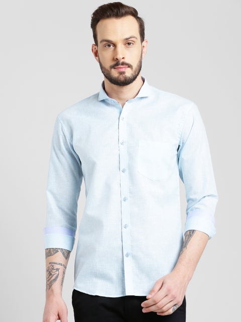 

Being Fab Men Blue Slim Fit Solid Casual Shirt