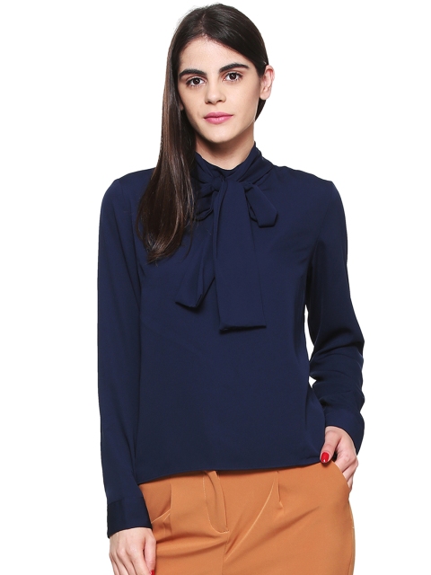 

Van Heusen Woman Women Navy Solid Top, Navy blue