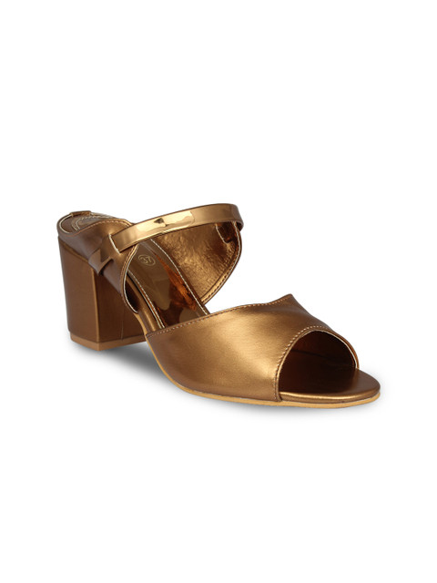 

pelle albero Women Copper-Toned Solid Sandals