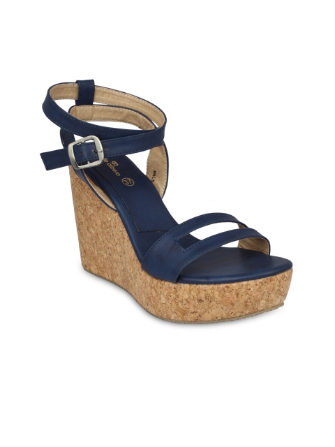 

Pelle Albero Women Navy Blue Solid Wedges