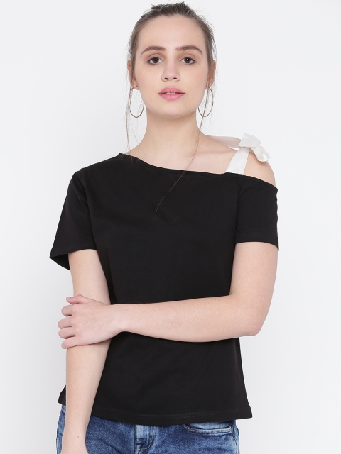 

GRITSTONES Women Black Solid Top
