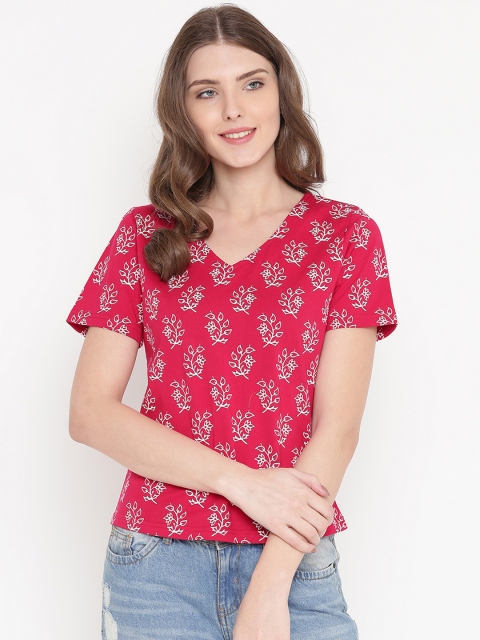 

GRITSTONES Women Fuchsia Printed Top