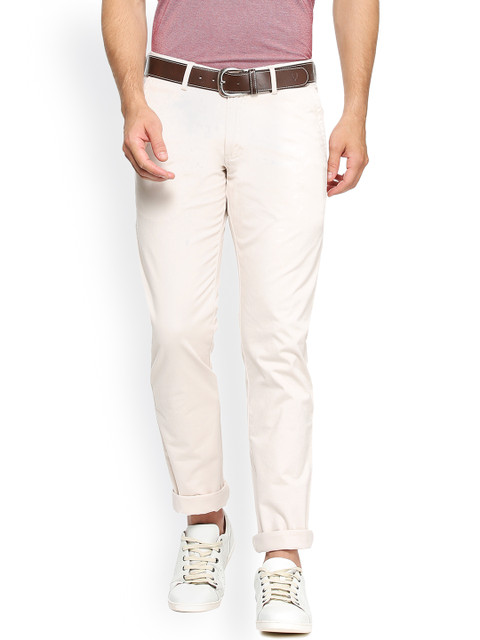 

Allen Solly Men Cream-Coloured Slim Fit Solid Chinos