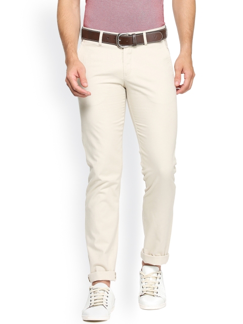 

Allen Solly Men Cream-Coloured Slim Fit Solid Chinos