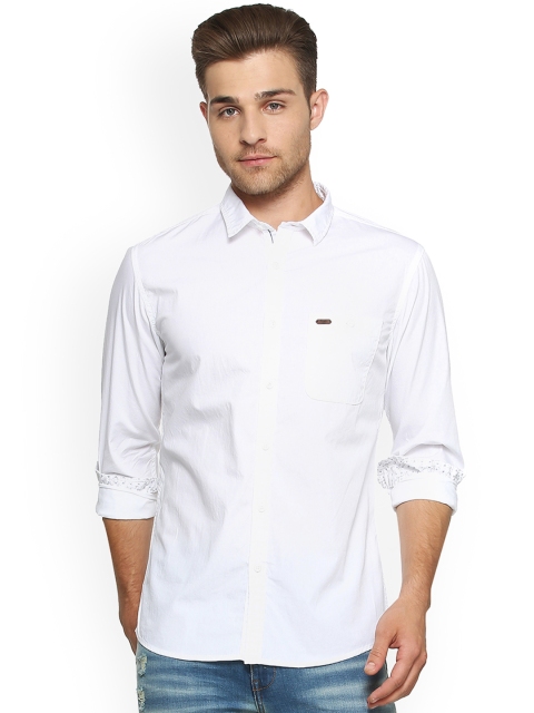 

People Men White Regular Fit Solid Casual Shirt