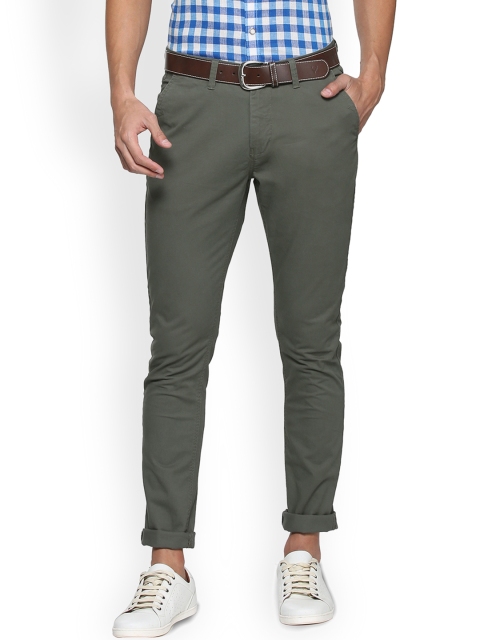 

Van Heusen Sport Men Olive Green Slim Fit Solid Regular Trousers