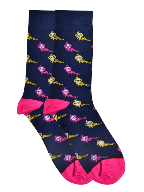 

Soxytoes Men Navy Blue Ankle-Length Socks