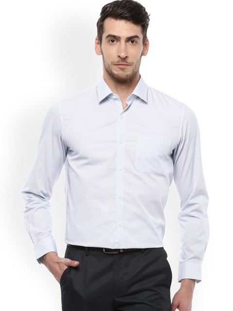 

Peter England Men White Slim Fit Printed Formal Shirt