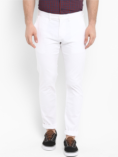 

Red Tape Men White Slim Fit Solid Chinos