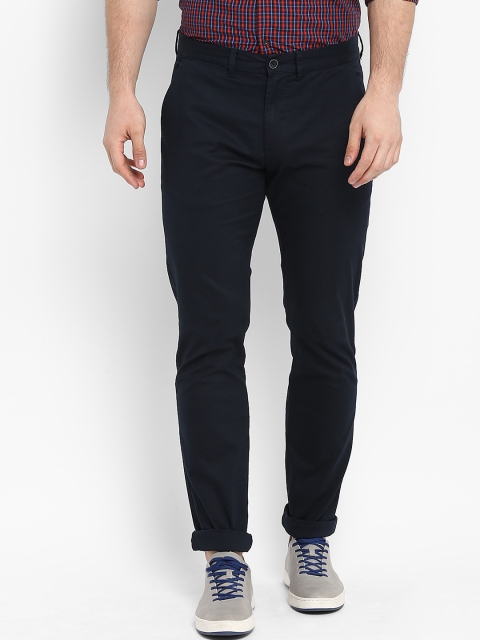 

Red Tape Men Navy Blue Slim Fit Solid Chinos