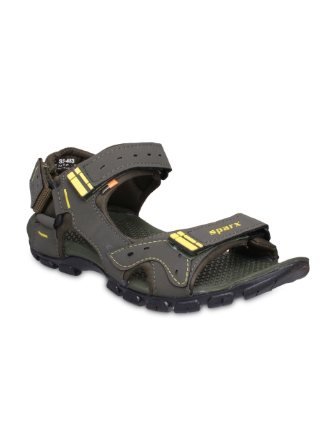 

Sparx Men Olive Green & Yellow Comfort Sandals