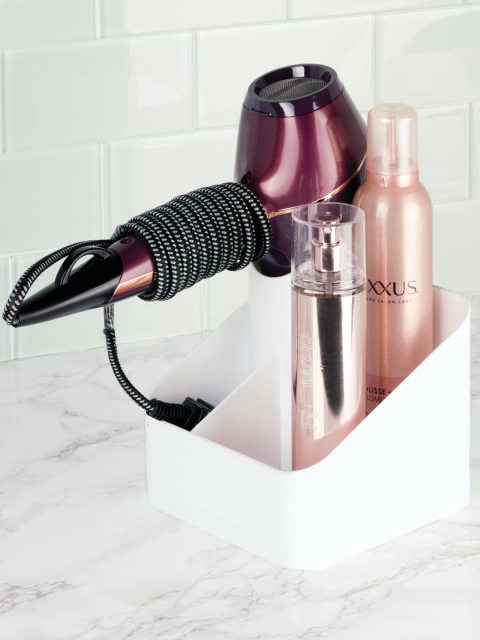 

INTERDESIGN Clarity Counter Top Hair Dryer Holder, White