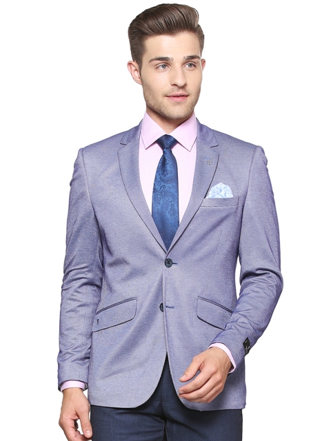 

Van Heusen Men Blue Woven Single-Breasted Slim Fit Blazer