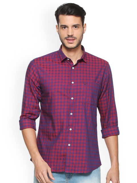 

Allen Solly Men Maroon & Blue Slim Fit Checked Casual Shirt