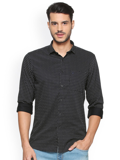 

Allen Solly Men Black Sport Slim Fit Printed Casual Shirt