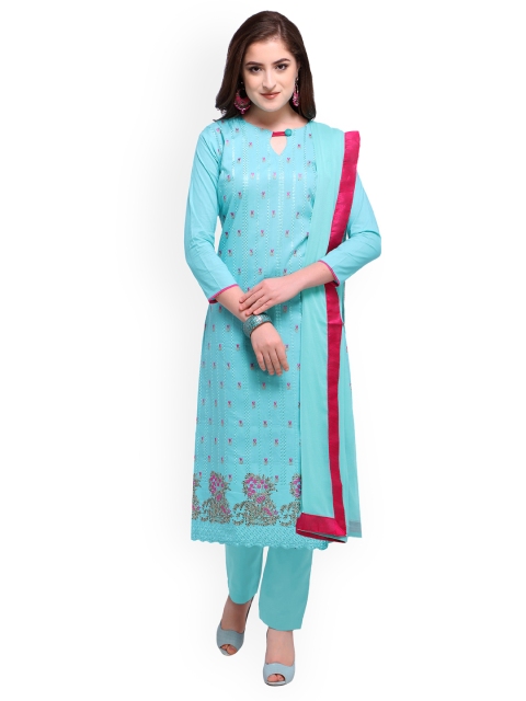 

Rajnandini Blue Pure Cotton Unstitched Dress Material