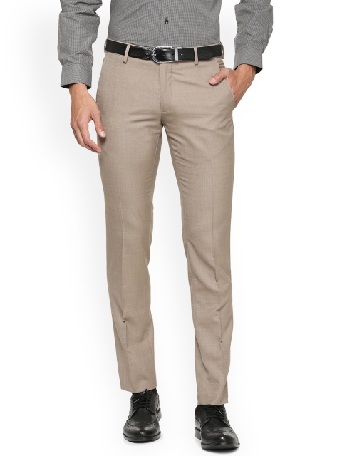 

Van Heusen Men Brown Slim Fit Solid Formal Trousers