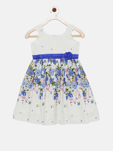 

Doodle Girls Off-White Printed A-Line Dress