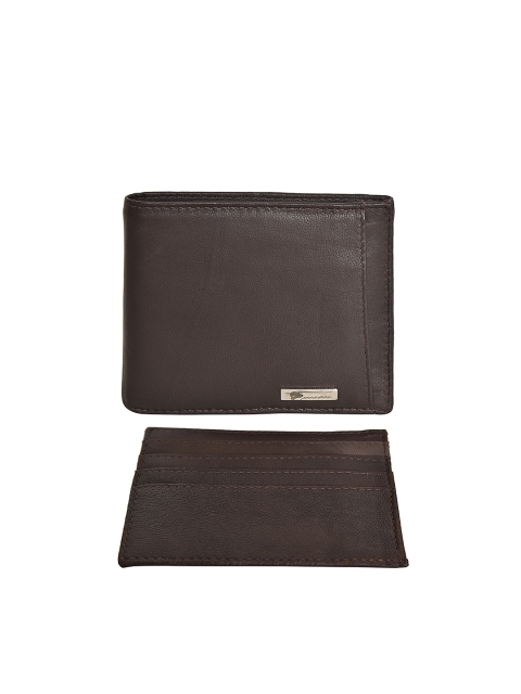 

Peseta Men Brown Solid Two Fold Wallet