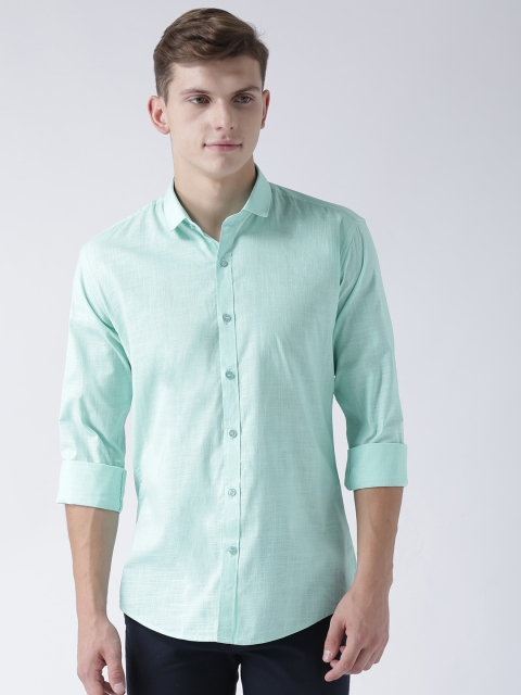 

Tinted Men Sea Green Slim Fit Solid Casual Shirt