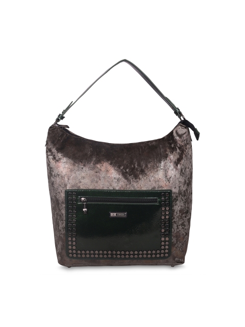 

ESBEDA Women Brown & Green Solid Tote Bag