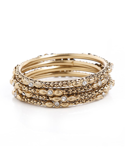 

Bamboo Tree Jewels Set Of 4 Gold-Toned Bangles